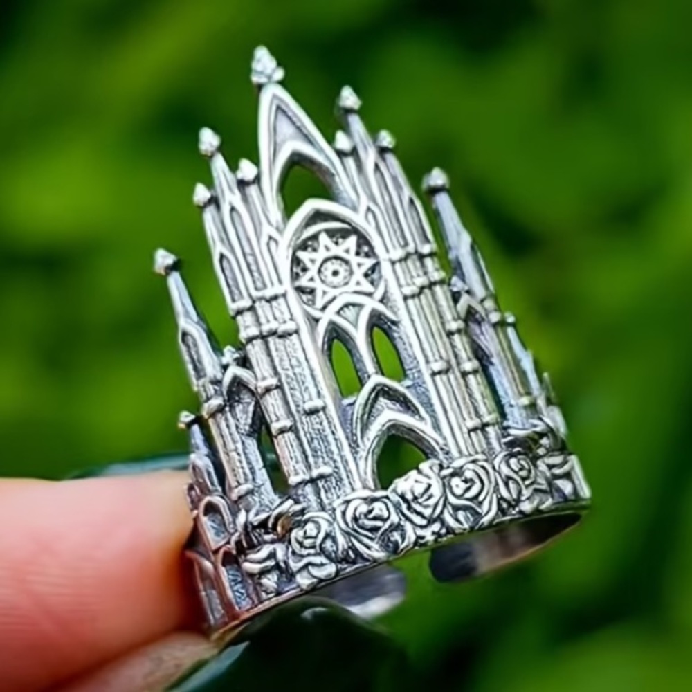 Gothic Cathedral Silver Ring